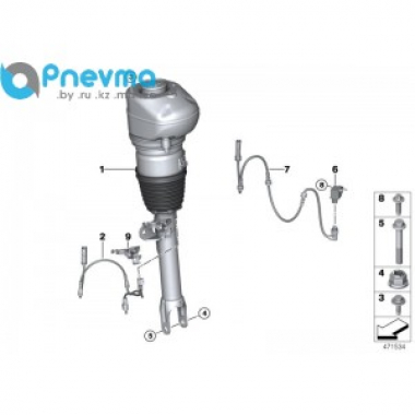 Пневмостойка передняя задний привод (оригинал)